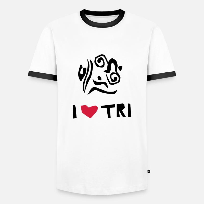 triathlon freestyle - Men's Ringer Shirt - white/black