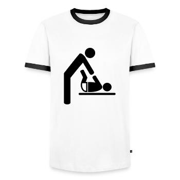 baby - Männer Kontrast-T-Shirt - Weiß/Schwarz - Vorne - AI Model Female 172 light (172cm) & AI Model Male 178 dark (178cm)