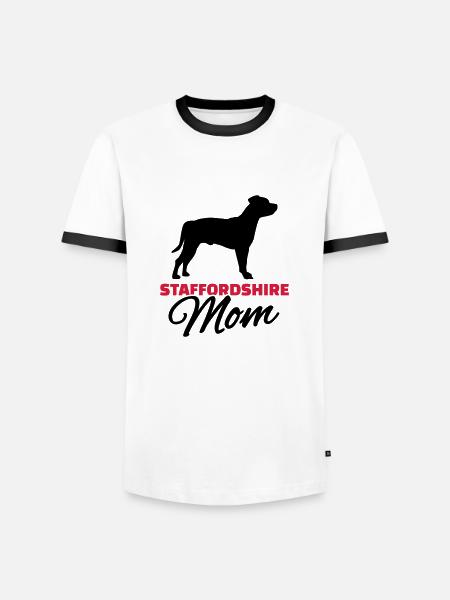 Staffordshire - Männer Kontrast-T-Shirt - Weiß/Schwarz
