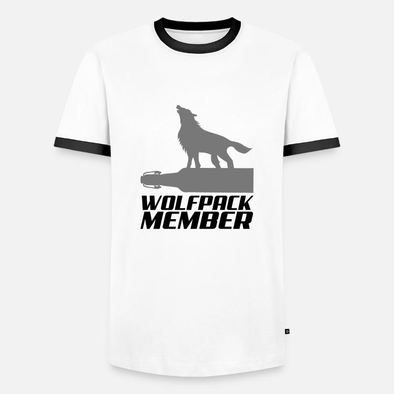 wolfpack member 2 - Men's Ringer Shirt - white/black