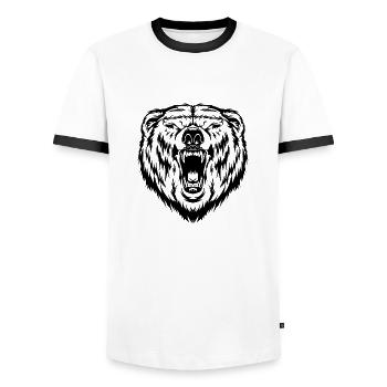 Bärenkopf Bär Tierkopf - Männer Kontrast-T-Shirt - Weiß/Schwarz - Vorne - AI Model Female 172 light (172cm) & AI Model Male 178 dark (178cm)
