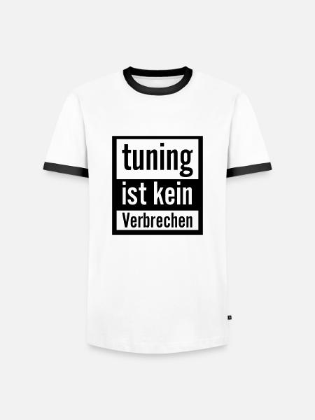 Tuning ist kein Verbrechen Geschenk - Männer Kontrast-T-Shirt - Weiß/Schwarz