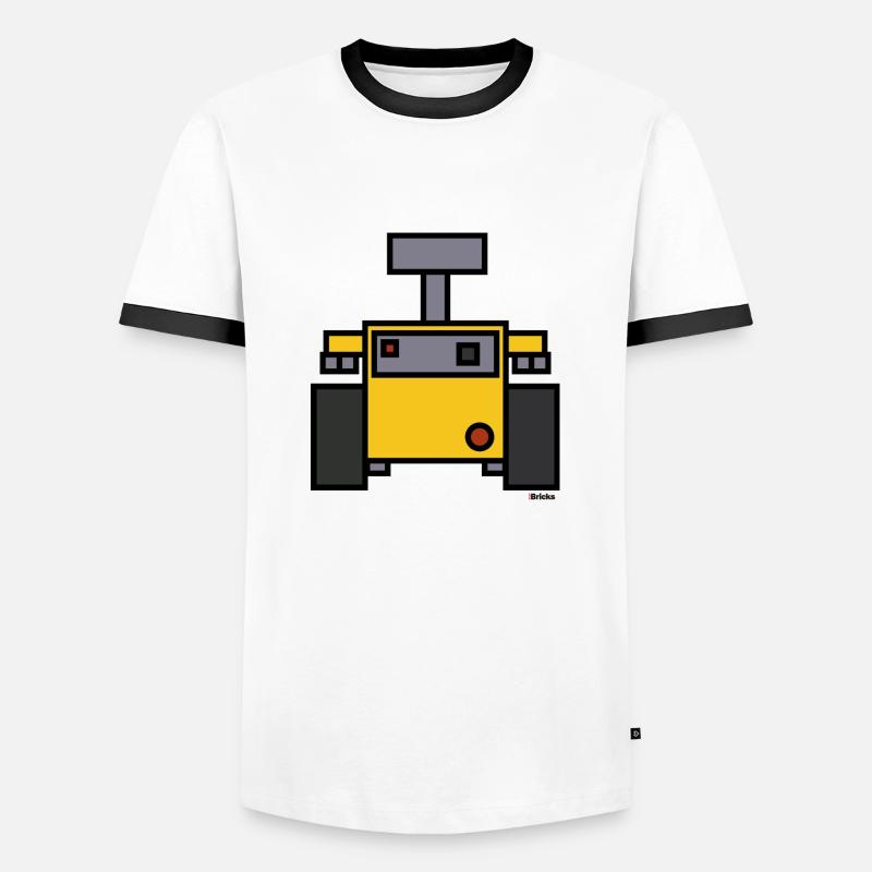 Robots - Deep Bricks - Men's Ringer Shirt - white/black
