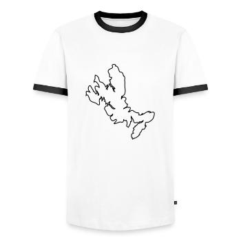 Isle of Skye Map outline - Men's Ringer Shirt - white/black - Front - AI Model Female 172 light (172cm) & AI Model Male 178 dark (178cm)