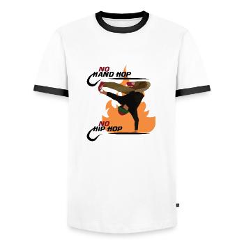 Hip Hop breakdance - Männer Kontrast-T-Shirt - Weiß/Schwarz - Vorne - AI Model Female 172 light (172cm) & AI Model Male 178 dark (178cm)