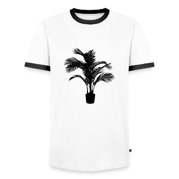 Houseplant black - Men's Ringer Shirt - white/black - Front - AI Model Female 172 light (172cm) & AI Model Male 178 dark (178cm)