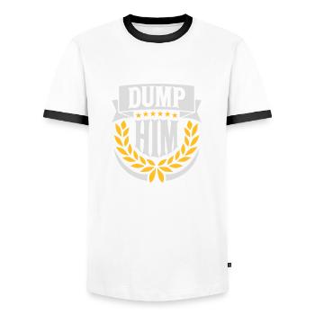 dump him Zitat Logo - Männer Kontrast-T-Shirt - Weiß/Schwarz - Vorne - AI Model Female 172 light (172cm) & AI Model Male 178 dark (178cm)