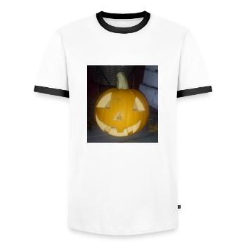 Pumpkin - Men's Ringer Shirt - white/black - Front - AI Model Female 172 light (172cm) & AI Model Male 178 dark (178cm)