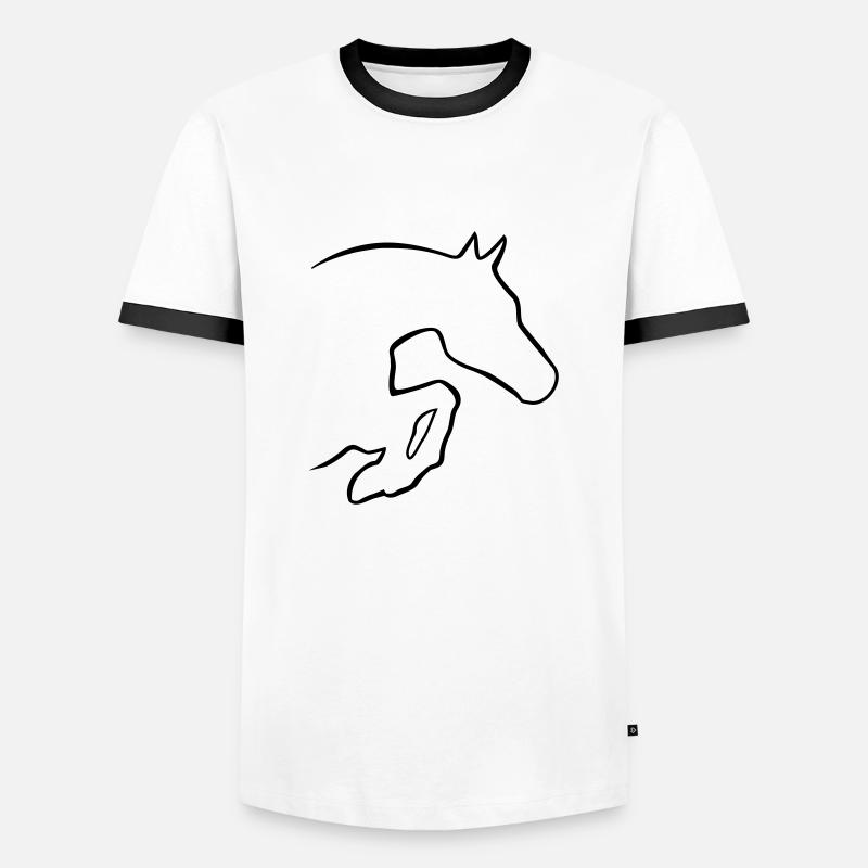 Springpferd - Männer Kontrast-T-Shirt - Weiß/Schwarz