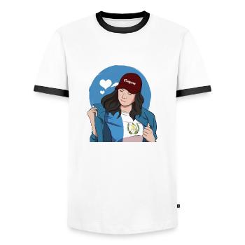 Guatemala Guatemalan Flag DNA I Gift - Men's Ringer Shirt - white/black - Front - AI Model Female 172 light (172cm) & AI Model Male 178 dark (178cm)