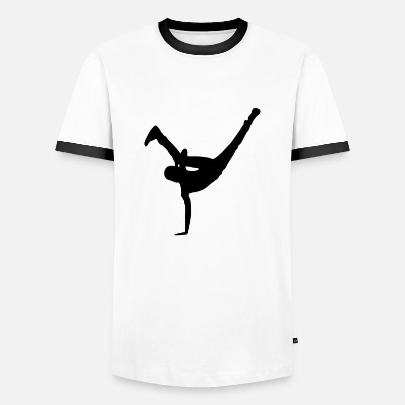 Breakdancer - Männer Kontrast-T-Shirt - Weiß/Schwarz