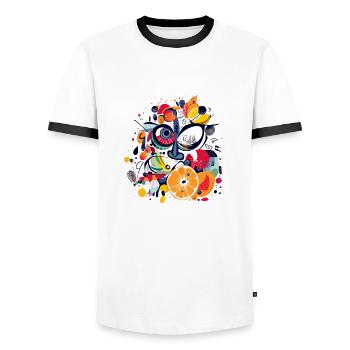 Fruity face - Men's Ringer Shirt - white/black - Front - AI Model Female 172 light (172cm) & AI Model Male 178 dark (178cm)