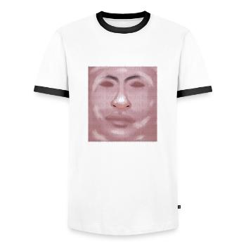 Breath - Männer Kontrast-T-Shirt - Weiß/Schwarz - Vorne - AI Model Female 172 light (172cm) & AI Model Male 178 dark (178cm)
