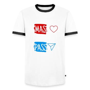 Smash or Pass - Männer Kontrast-T-Shirt - Weiß/Schwarz - Vorne - AI Model Female 172 light (172cm) & AI Model Male 178 dark (178cm)