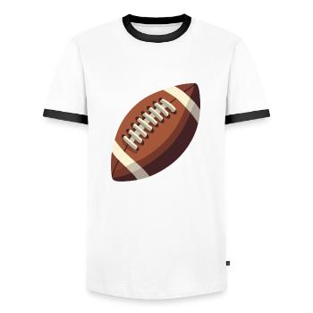 Ballon de football - T-shirt contrasté Homme - blanc/noir - Devant - AI Model Female 172 light (172cm) & AI Model Male 178 dark (178cm)