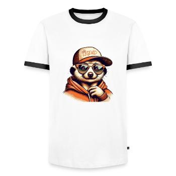 Légende mignonne - T-shirt contrasté Homme - blanc/noir - Devant - AI Model Female 172 light (172cm) & AI Model Male 178 dark (178cm)