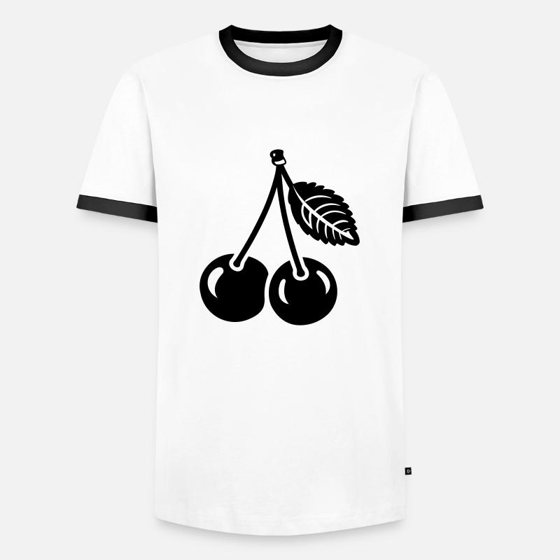 cherry - Men's Ringer Shirt - white/black