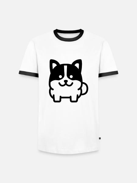 Dog - Men's Ringer Shirt - white/black