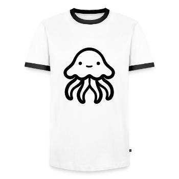 Jellyfish - Men's Ringer Shirt - white/black - Front - AI Model Female 172 light (172cm) & AI Model Male 178 dark (178cm)