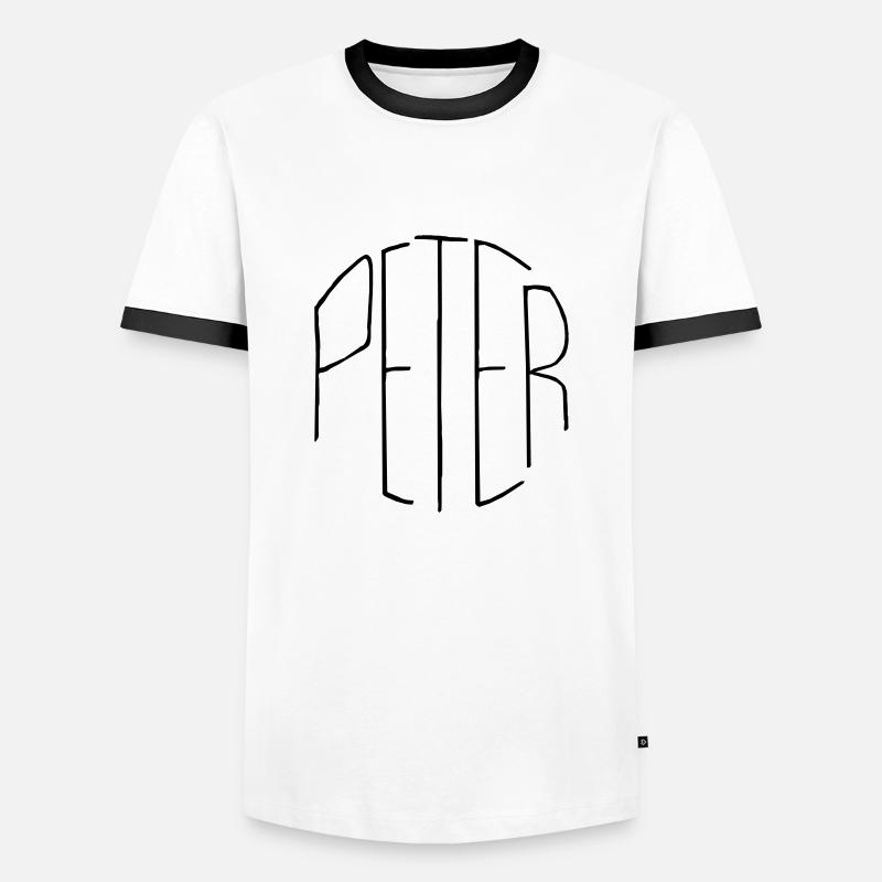 Peter - Men's Ringer Shirt - white/black
