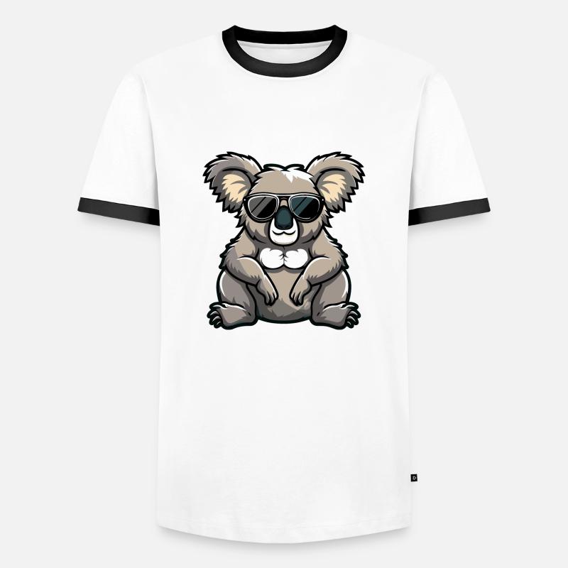 Koala Comic Cool - Männer Kontrast-T-Shirt - Weiß/Schwarz
