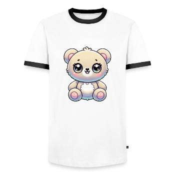 Super Cute Kawaii Baby Bear - Männer Kontrast-T-Shirt - Weiß/Schwarz - Vorne - AI Model Female 172 light (172cm) & AI Model Male 178 dark (178cm)