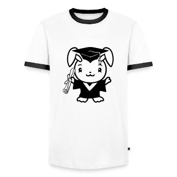 Hase College Schule Abschluss Abitur Zeugnis Süß - Männer Kontrast-T-Shirt - Weiß/Schwarz - Vorne - AI Model Female 172 light (172cm) & AI Model Male 178 dark (178cm)