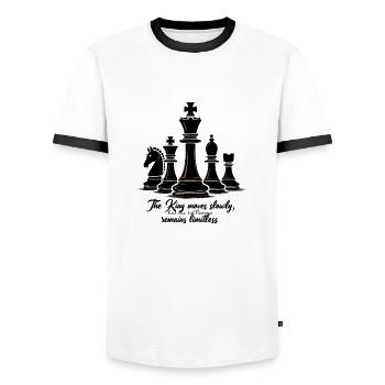 Jeu de mouvement Chess King - T-shirt contrasté Homme - blanc/noir - Devant - AI Model Female 172 light (172cm) & AI Model Male 178 dark (178cm)
