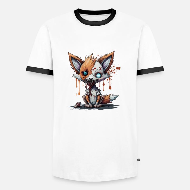 Zombie Fox - Men's Ringer Shirt - white/black