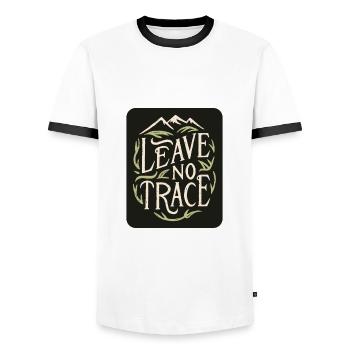 Leave no trace hiking - Men's Ringer Shirt - white/black - Front - AI Model Female 172 light (172cm) & AI Model Male 178 dark (178cm)