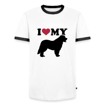 Leonberger - Men's Ringer Shirt - white/black - Front - AI Model Female 172 light (172cm) & AI Model Male 178 dark (178cm)