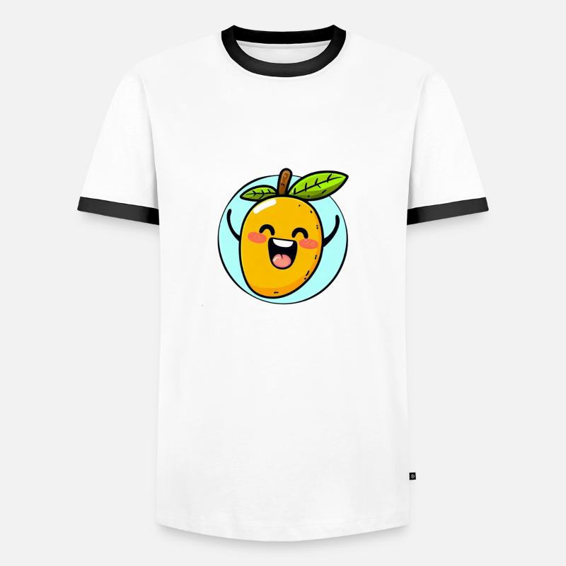 Cheerful mango - Men's Ringer Shirt - white/black