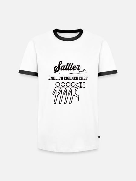 Sattler Chef Selbstständigkeit Firma Gründen - Männer Kontrast-T-Shirt - Weiß/Schwarz