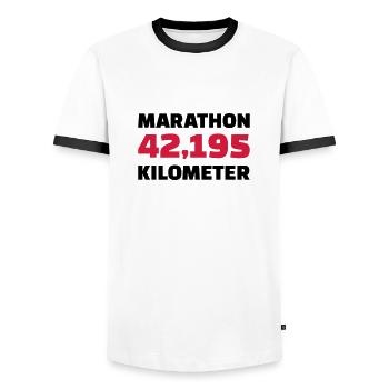 Marathon - T-shirt contrasté Homme - blanc/noir - Devant - AI Model Female 172 light (172cm) & AI Model Male 178 dark (178cm)