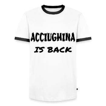 Allegri Juve Trikot - Männer Kontrast-T-Shirt - Weiß/Schwarz - Vorne - AI Model Female 172 light (172cm) & AI Model Male 178 dark (178cm)