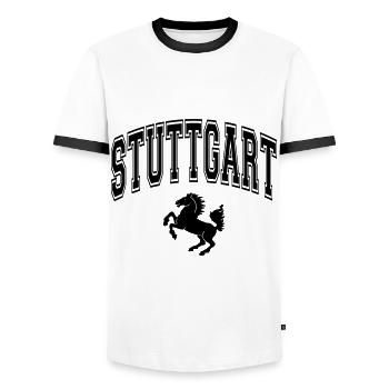 Stuttgart - Men's Ringer Shirt - white/black - Front - AI Model Female 172 light (172cm) & AI Model Male 178 dark (178cm)