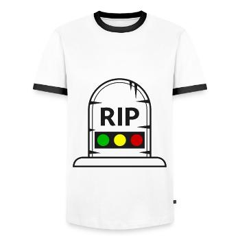 Ampel Ruhe in Frieden RIP - Männer Kontrast-T-Shirt - Weiß/Schwarz - Vorne - AI Model Female 172 light (172cm) & AI Model Male 178 dark (178cm)