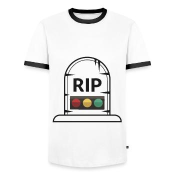 Ampel Ruhe in Frieden RIP - Männer Kontrast-T-Shirt - Weiß/Schwarz - Vorne - AI Model Female 172 light (172cm) & AI Model Male 178 dark (178cm)