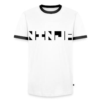 Ninja - Männer Kontrast-T-Shirt - Weiß/Schwarz - Vorne - AI Model Female 172 light (172cm) & AI Model Male 178 dark (178cm)