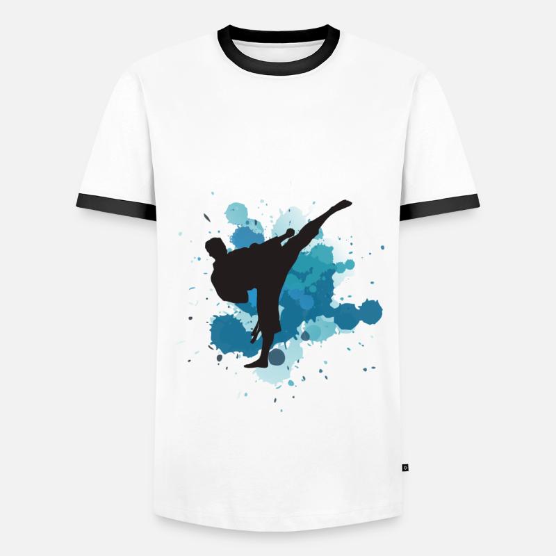 karate - Men's Ringer Shirt - white/black