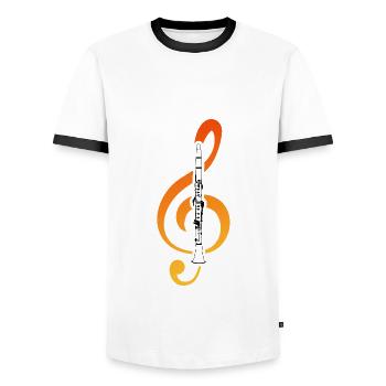 Klarinette - Männer Kontrast-T-Shirt - Weiß/Schwarz - Vorne - AI Model Female 172 light (172cm) & AI Model Male 178 dark (178cm)