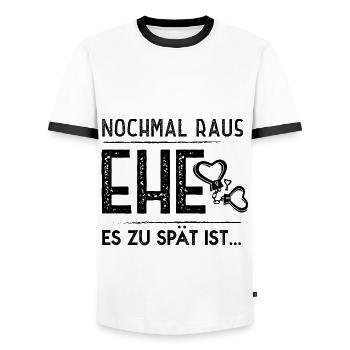 Ehe Gefangen Lustig Spruch Junggesellenabschied - Männer Kontrast-T-Shirt - Weiß/Schwarz - Vorne - AI Model Female 172 light (172cm) & AI Model Male 178 dark (178cm)