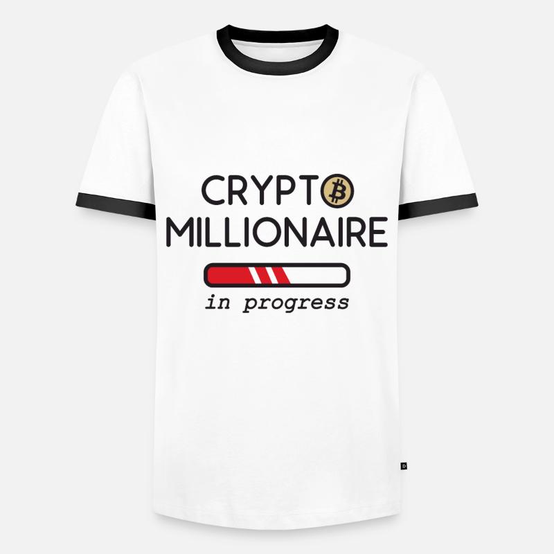 Crypto Millionaire in progress - Men's Ringer Shirt - white/black