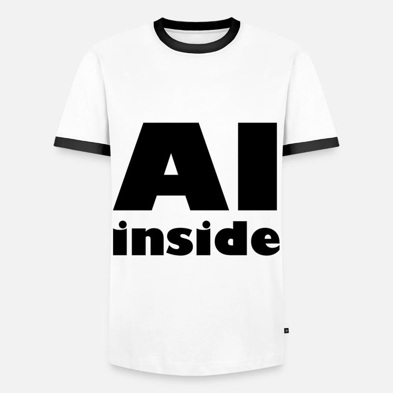 Der Chatbot - Männer Kontrast-T-Shirt - Weiß/Schwarz
