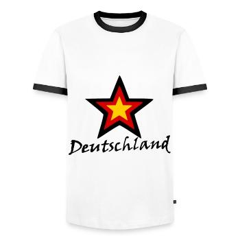 Unser deutsches Vaterland - Männer Kontrast-T-Shirt - Weiß/Schwarz - Vorne - AI Model Female 172 light (172cm) & AI Model Male 178 dark (178cm)