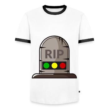 Ampel Ruhe in Frieden RIP - Männer Kontrast-T-Shirt - Weiß/Schwarz - Vorne - AI Model Female 172 light (172cm) & AI Model Male 178 dark (178cm)