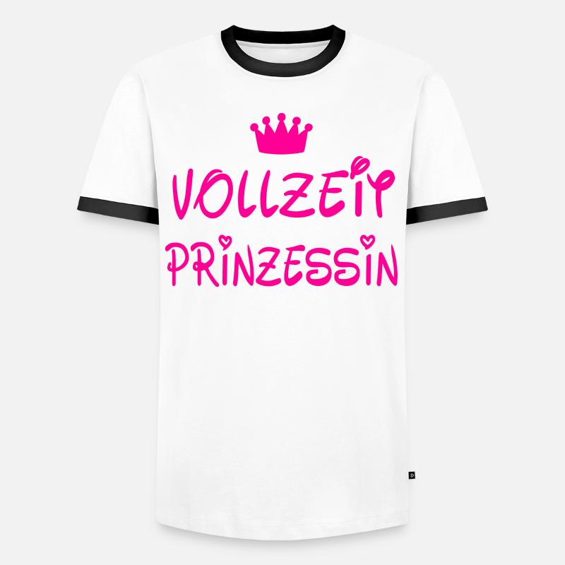 Vollzeit Prinzessin - Männer Kontrast-T-Shirt - Weiß/Schwarz