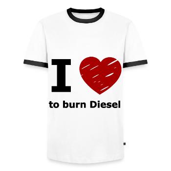 The Diesel Combustion Cars - Men's Ringer Shirt - white/black - Front - AI Model Female 172 light (172cm) & AI Model Male 178 dark (178cm)