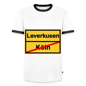 The fans from Leverkusen - Men's Ringer Shirt - white/black - Front - AI Model Female 172 light (172cm) & AI Model Male 178 dark (178cm)