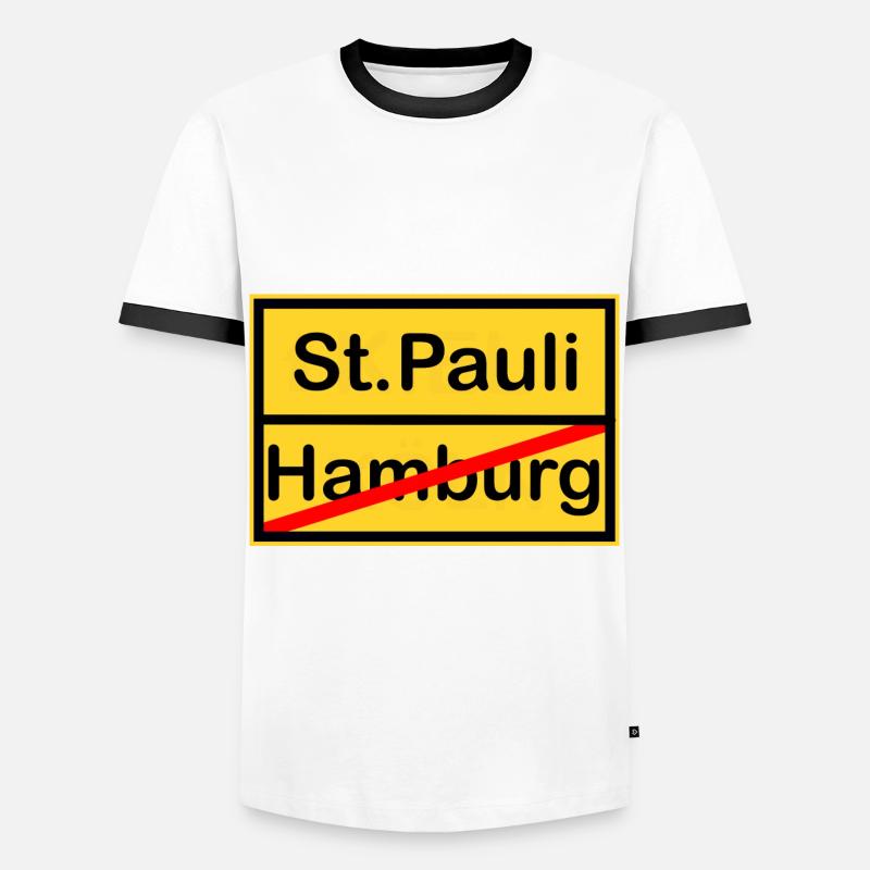 Die Pauli Unterstützer - Männer Kontrast-T-Shirt - Weiß/Schwarz